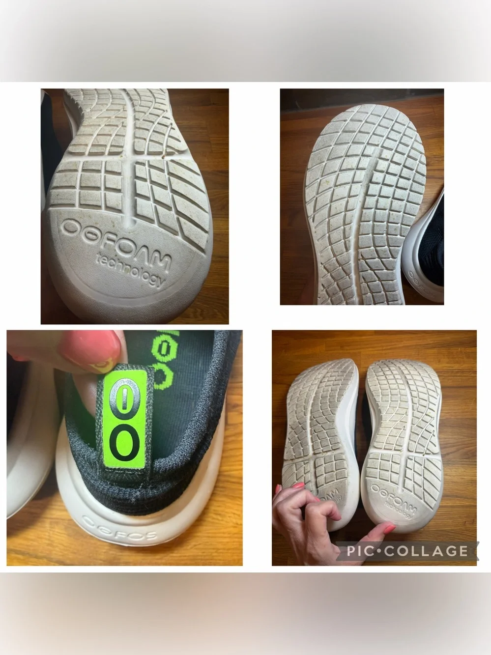 OOFOS OOmy Zen Black Recovery Shoe Slip-On - see measurements and read fully
